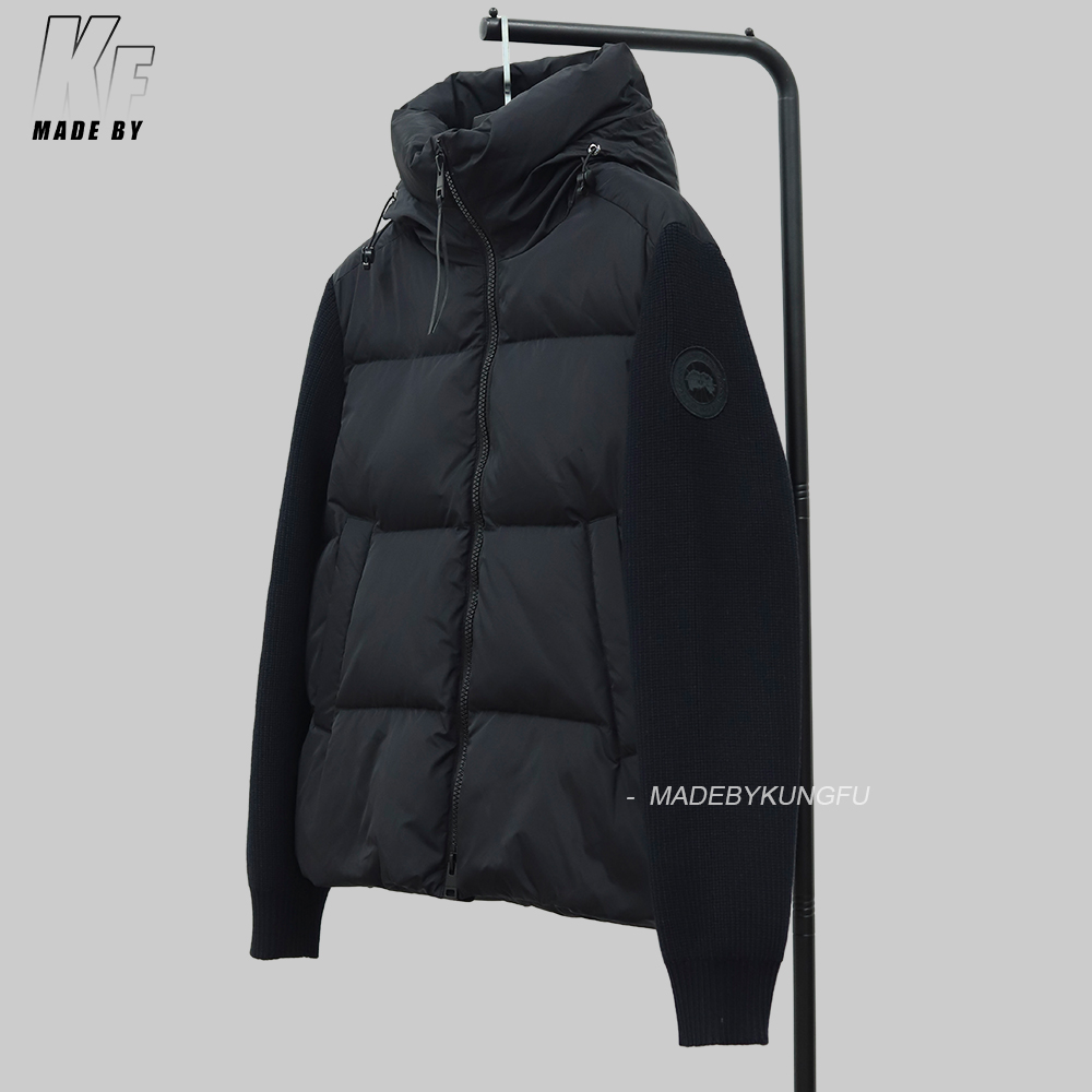 CG大鹅针织袖羽绒服 黑色