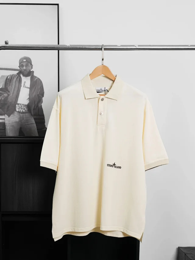 Item ID 9065 SI Customized Vermilion Cloth FLOOFIT Old Money Style LOGO Button Short Sleeve Polo Shirt