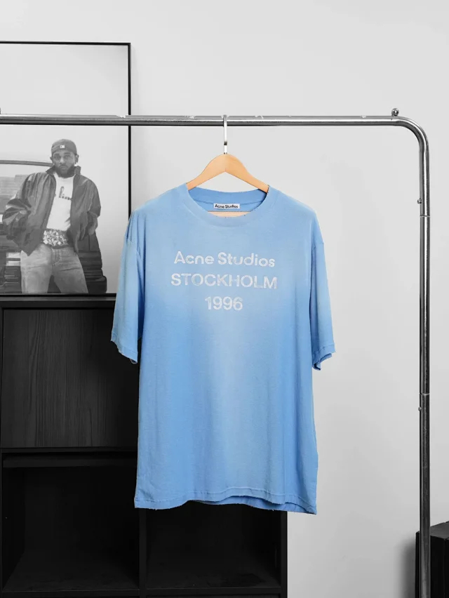 Item ID 9075 Acne Lazy Style 1996 Series Classic Logo Printed Short Slimming T-shirt Unisex