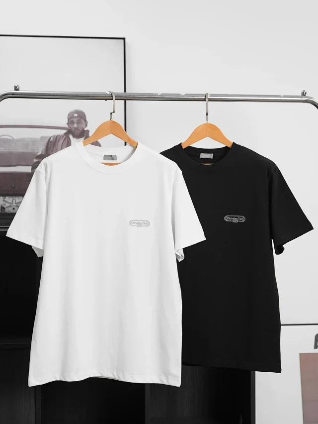 Item ID 9080 D1OR 1947 Embroidered Coast Original Yarn SS26 Spring Men's Collection Loose Cotton Plain Knitted T-shirt