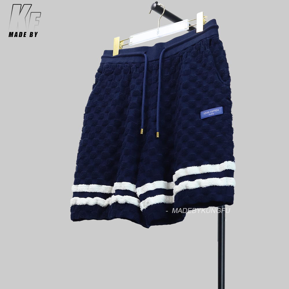 1V DAMIER terry tennis shorts
