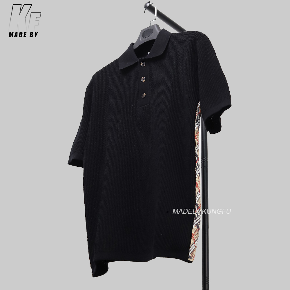 BBR 3D striped knitted polo