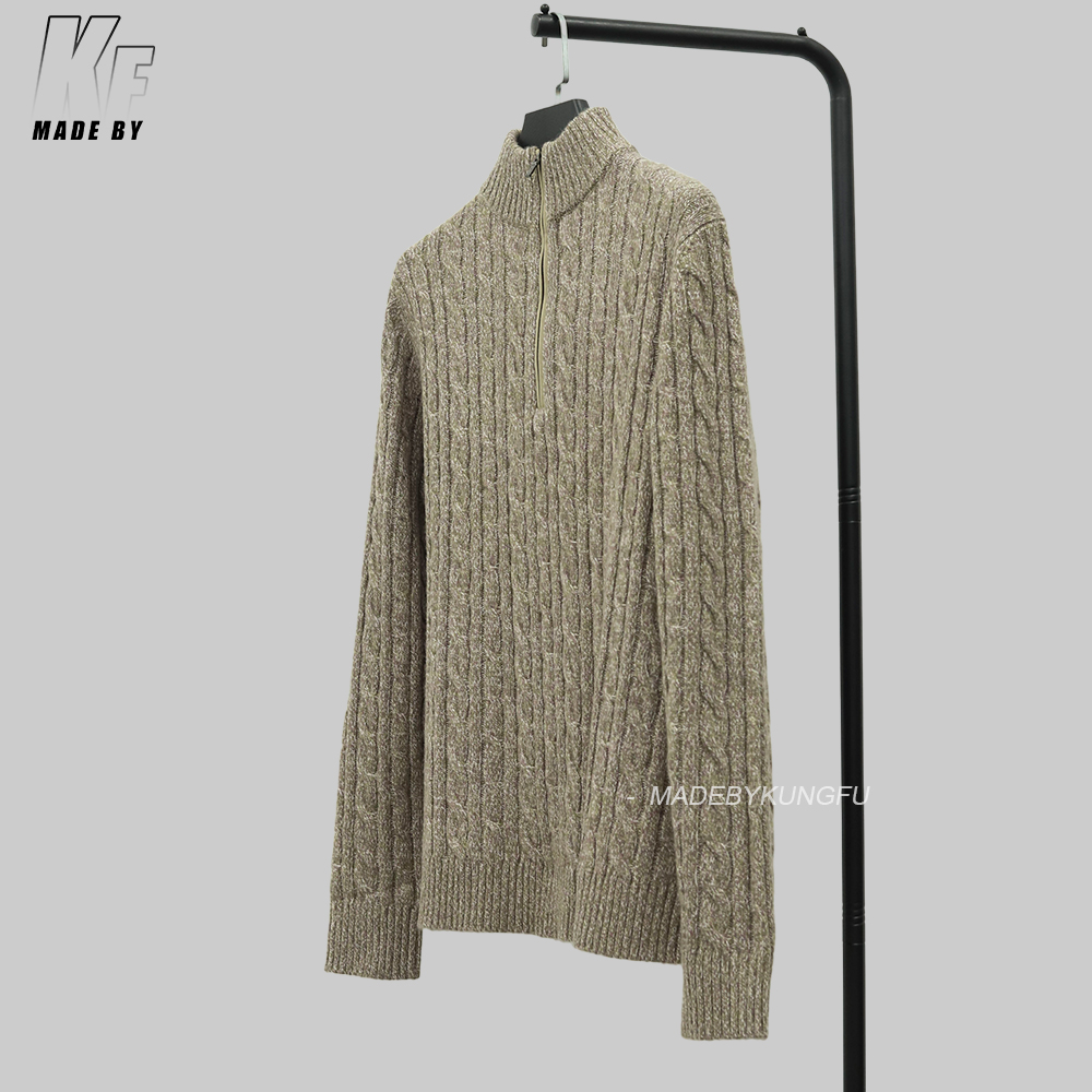 LP诺幽翩雅半拉链毛衣 沙色