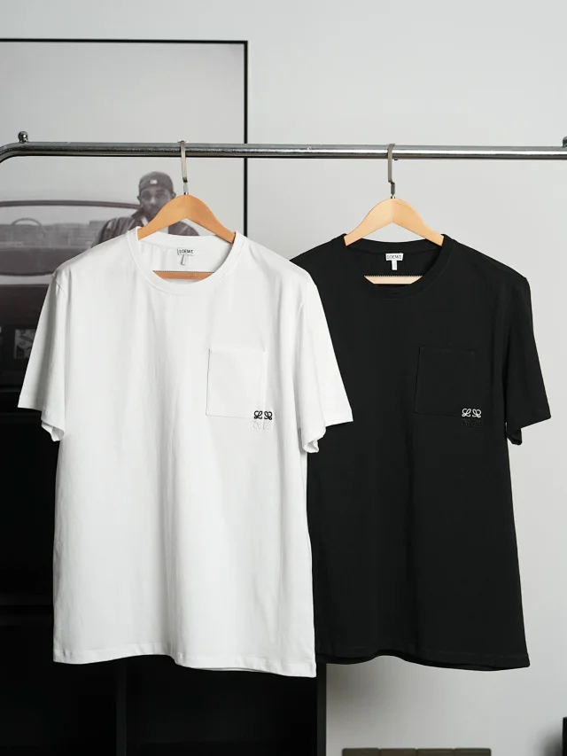 Item ID 9086 LOE Two Color Fixed Dyeing Yarn Precollection Series Cotton Solid Color Short Sleeve T-shirt Loose Edition