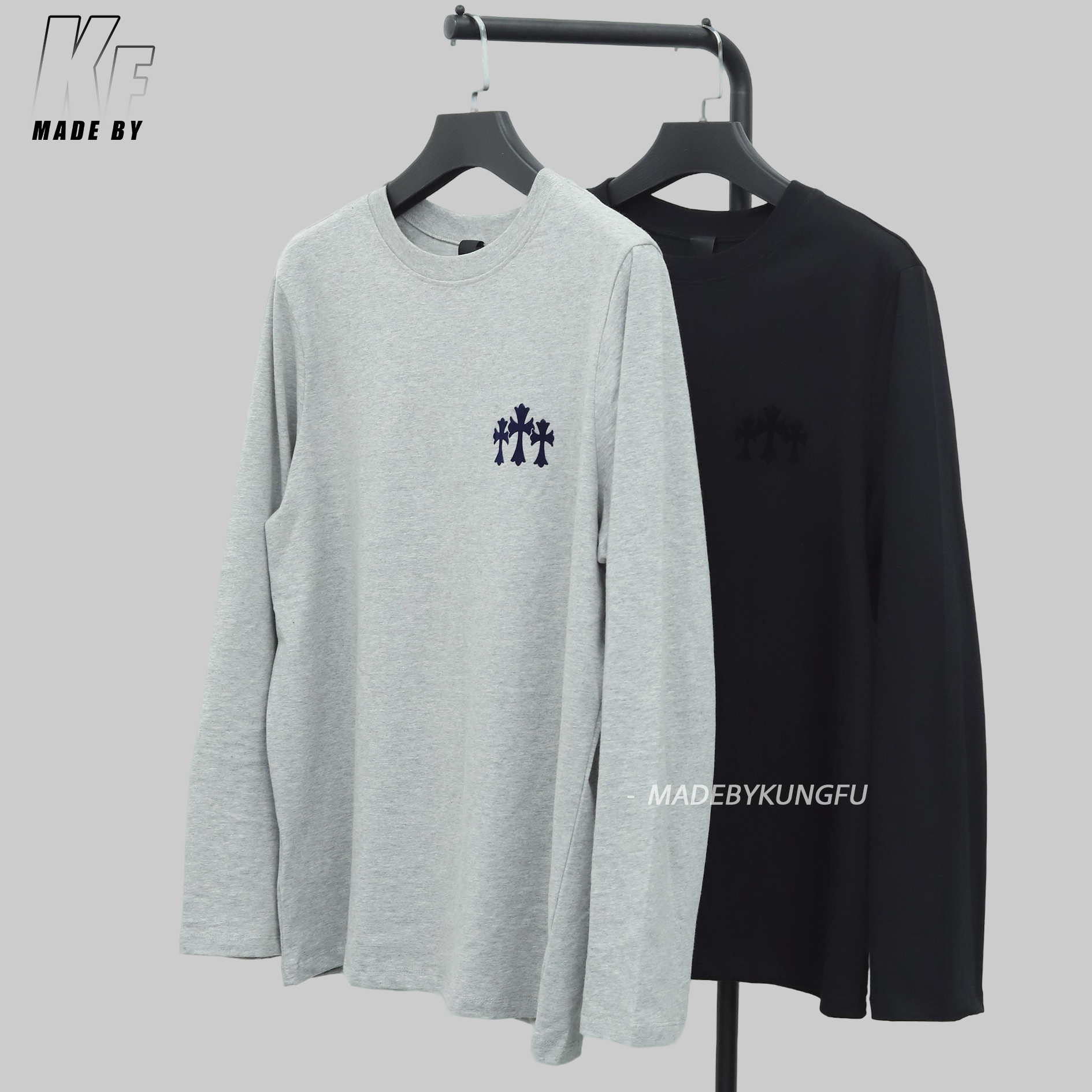 克罗心十字长袖 灰色