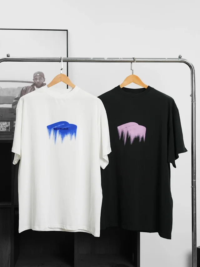 Item ID 9093 BLCG printed embroidery imported adhesive material round neck short sleeved T-shirt loose fit