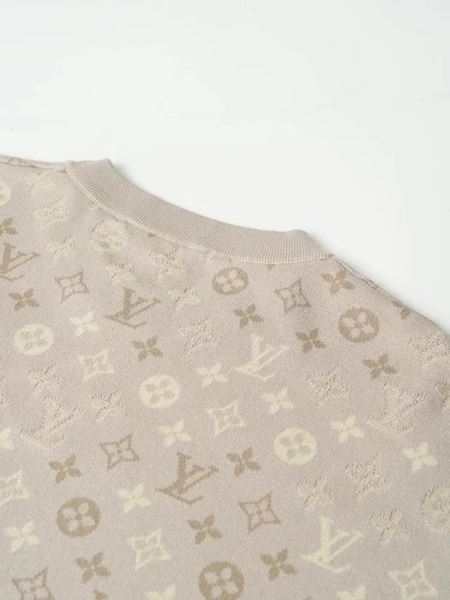 Item ID 9034 1V Early Spring Men's Series Full Print Old Flowers MONOGRAM Round Neck Shirt Jacquard Pattern Short Sleeve