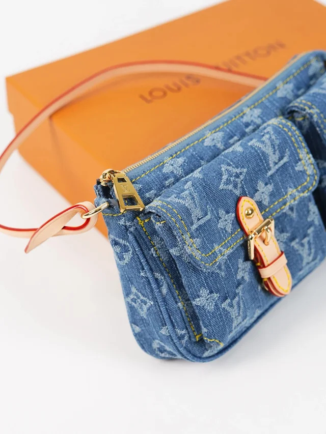 Item ID 9060 1V PA Denim Danning Chain Head Hanging Fabric Handheld Shoulder Bag Women's