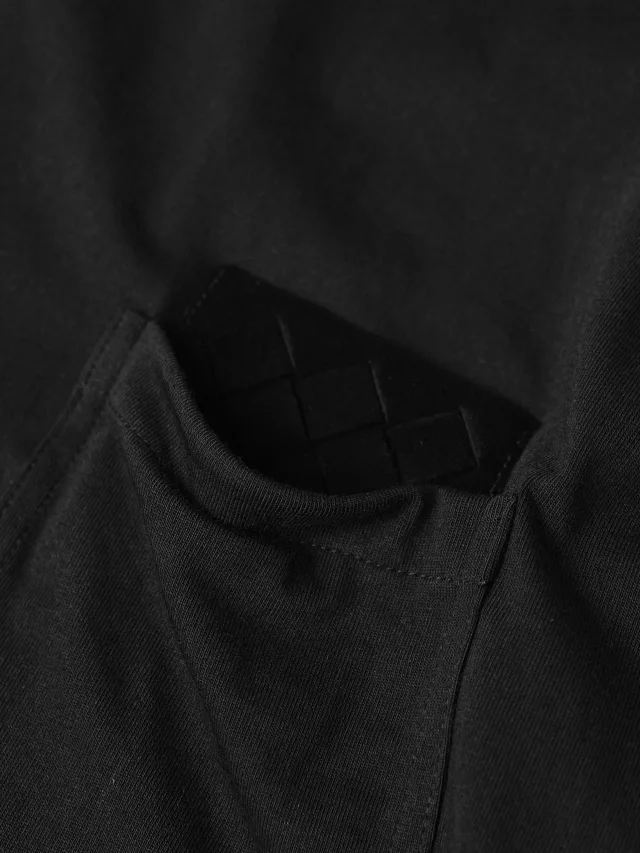 Item ID 9061 BV Imported Cowhide Material Pure Hand Woven Solid Color Cotton Elastic Knitted Short Sleeve