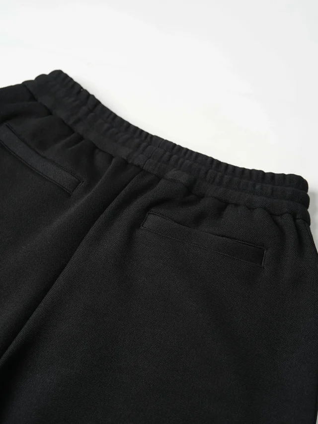 Item ID 9064 D1OR Dark Jacquard Cotton Blended Plain Knitted Oblique Printed Casual Shorts