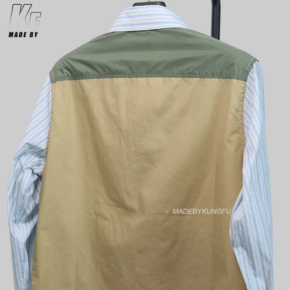 MON striped patchwork shirt