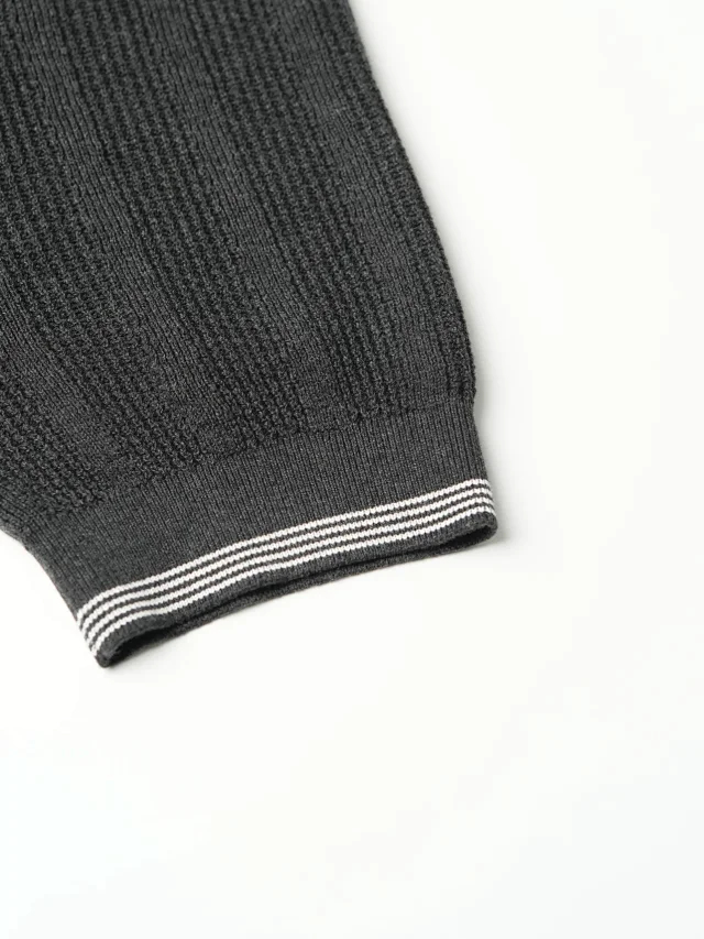 Item ID 9083 BC 32 Double Strand Yarn Solid Color Cotton Texture Ribbed Knitted Short Sleeve Polo Shirt