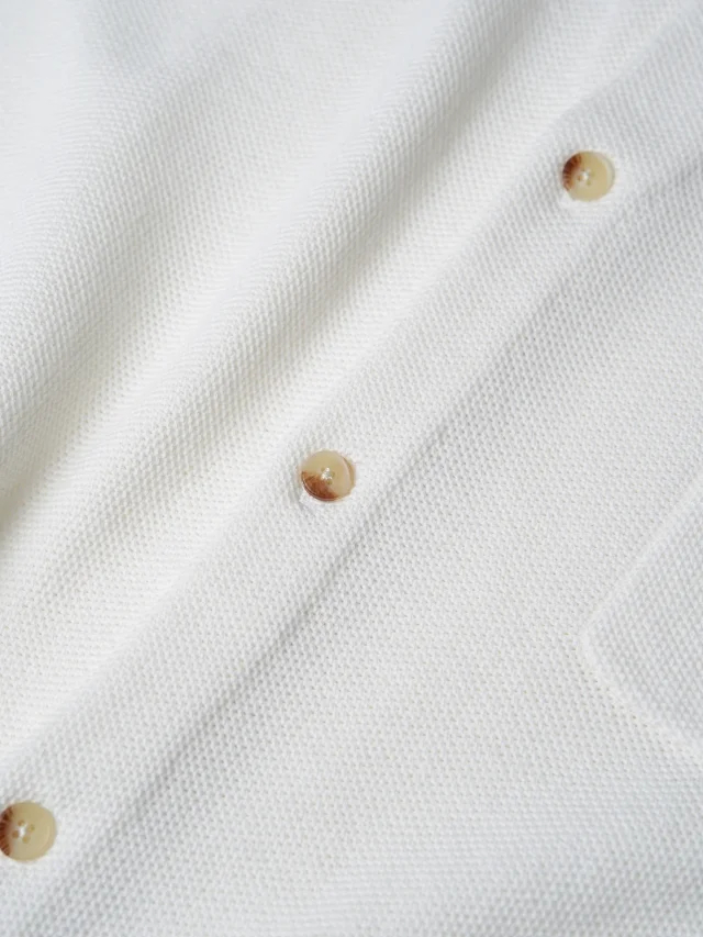 Item ID 9089 LR Poluoge Flat Machine Weaving Method Cotton Solid Color Pony Embroidery Short Sleeve Cardigan Knitted Standard Edition