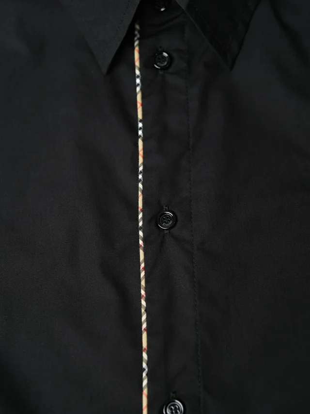 Item ID 9098 BBR Battle Horse Embroidery Dye-to-Color Yarn 40-Count Mercerized Twill SS26 Long-Sleeve Checkered Rolled-Edge Cotton Poplin Shirt
