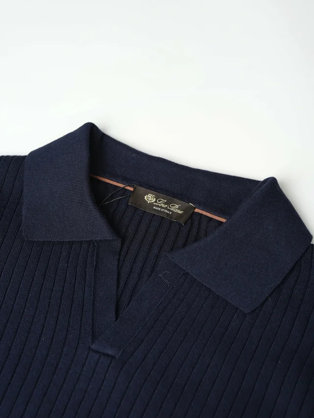Item ID 9116 LP Old Money Series V-neck Knitted Sweater Wool Blended Fabric Solid Color Collar Ribbed Long Sleeve Cashmere Sweater