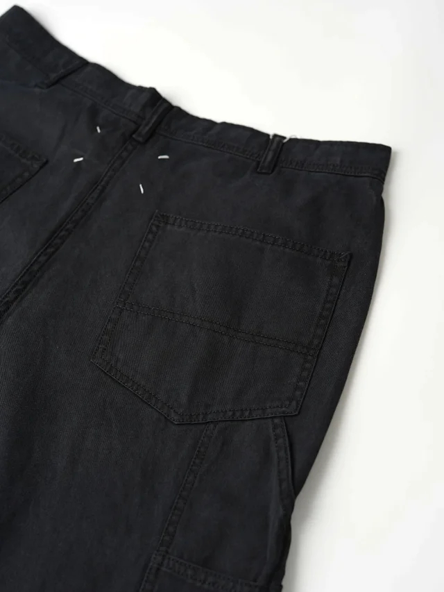 Item ID 9123 Magira washed twill straight leg denim pants, loose straight leg solid color pocket pants