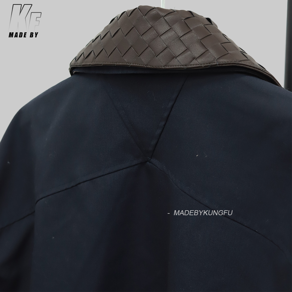 BV woven leather collar jacket