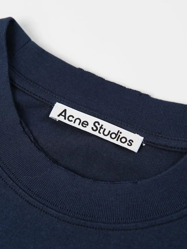Item ID 9011 Acne FW25 logo printed distressed short sleeved shirt