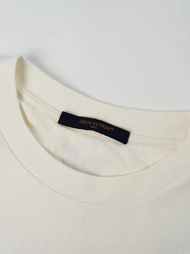 Item ID 9017 1V Pure cotton water soluble letter embroidered knitted T-shirt
