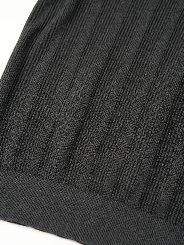 Item ID 9083 BC 32 Double Strand Yarn Solid Color Cotton Texture Ribbed Knitted Short Sleeve Polo Shirt