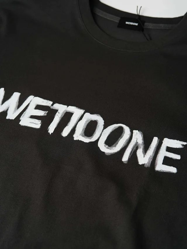 Item ID 9087 WE11DONE SS26 Imported Adhesive Material Fun Hand drawn Logo Soft Short sleeved T-shirt