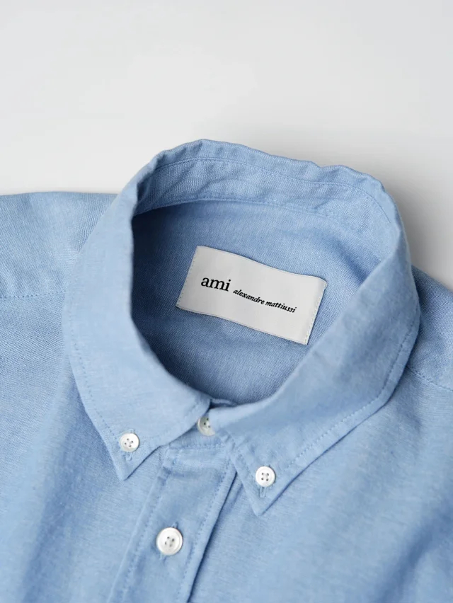 Item ID 9097 Ami Paris Natural Shell Button Pure Cotton Youth Cloth Embroidery ADC Heart Box Long-sleeved Shirt