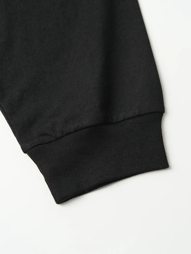 Item ID 9115 CD single-layer 60 count double strand plain weave thin cotton ribbed round neck long sleeved T-shirt