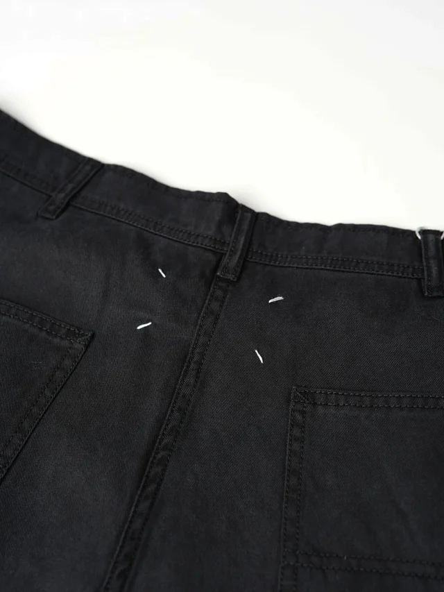 Item ID 9123 Magira washed twill straight leg denim pants, loose straight leg solid color pocket pants