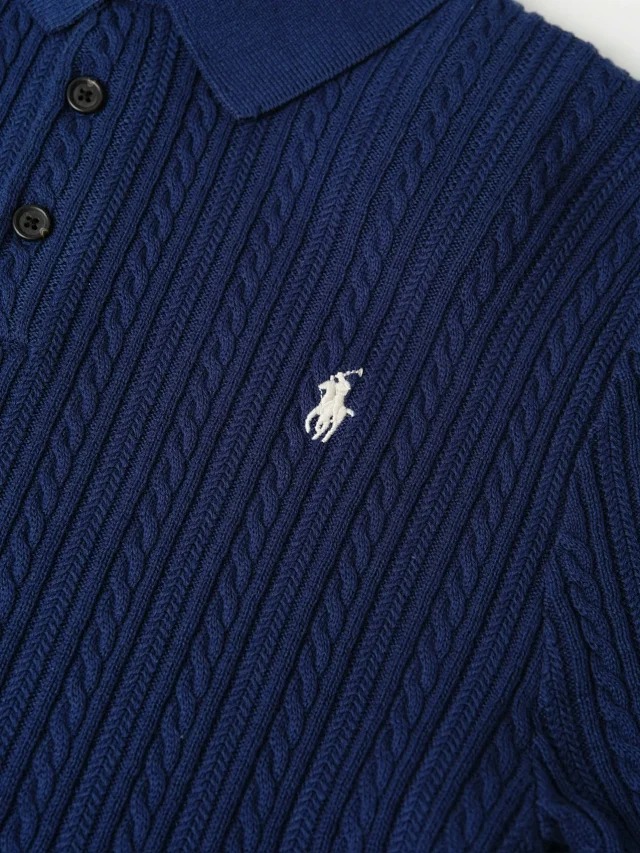 Item ID 9030 Ralph Fried Dough Twists Knitted Embroidered Pony Short Sleeve Pullover Polo Shirt Standard Edition Men's and Women's