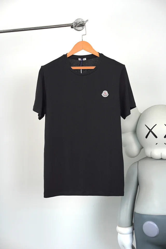 Item ID 9039 Mon basic black and white gray short sleeved custom logo solid color round neck short sleeved 
