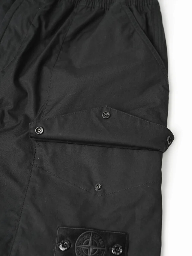 Item ID 9074 SI black logo 50 double stranded combed cotton workwear shorts