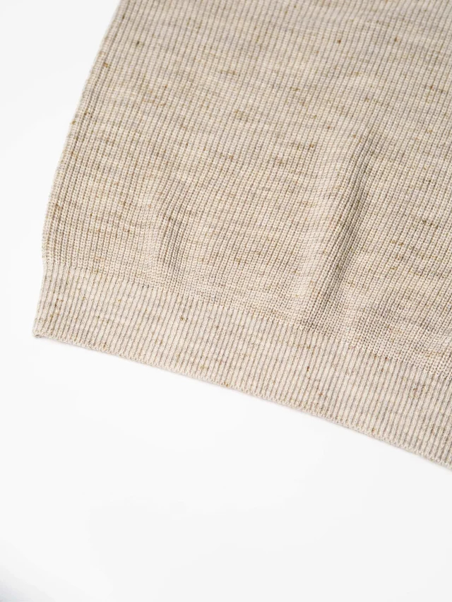 Item ID 9076 BC Natural Beimu Button Ribbed Knitted Collar Cotton Top Polo Shirt