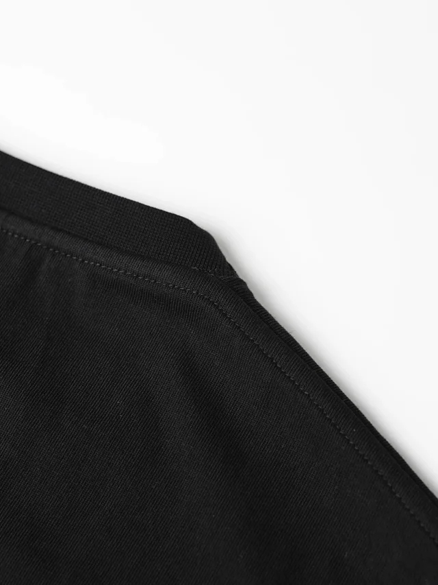 Item ID 9086 LOE Two Color Fixed Dyeing Yarn Precollection Series Cotton Solid Color Short Sleeve T-shirt Loose Edition