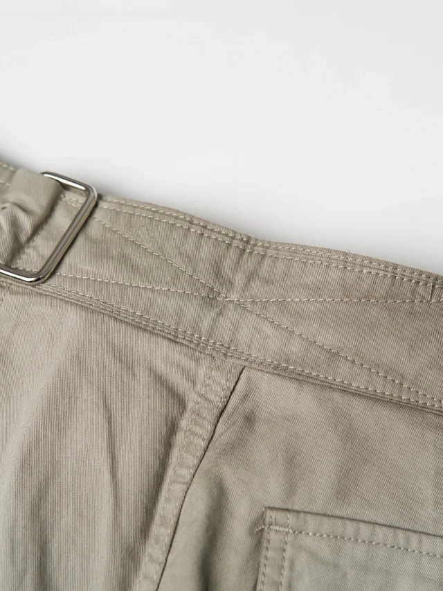 Item ID 9091 Acne SS26 Big Factory Stained and Washed Solid Color Zipper Work Pants Pocket Casual Pants