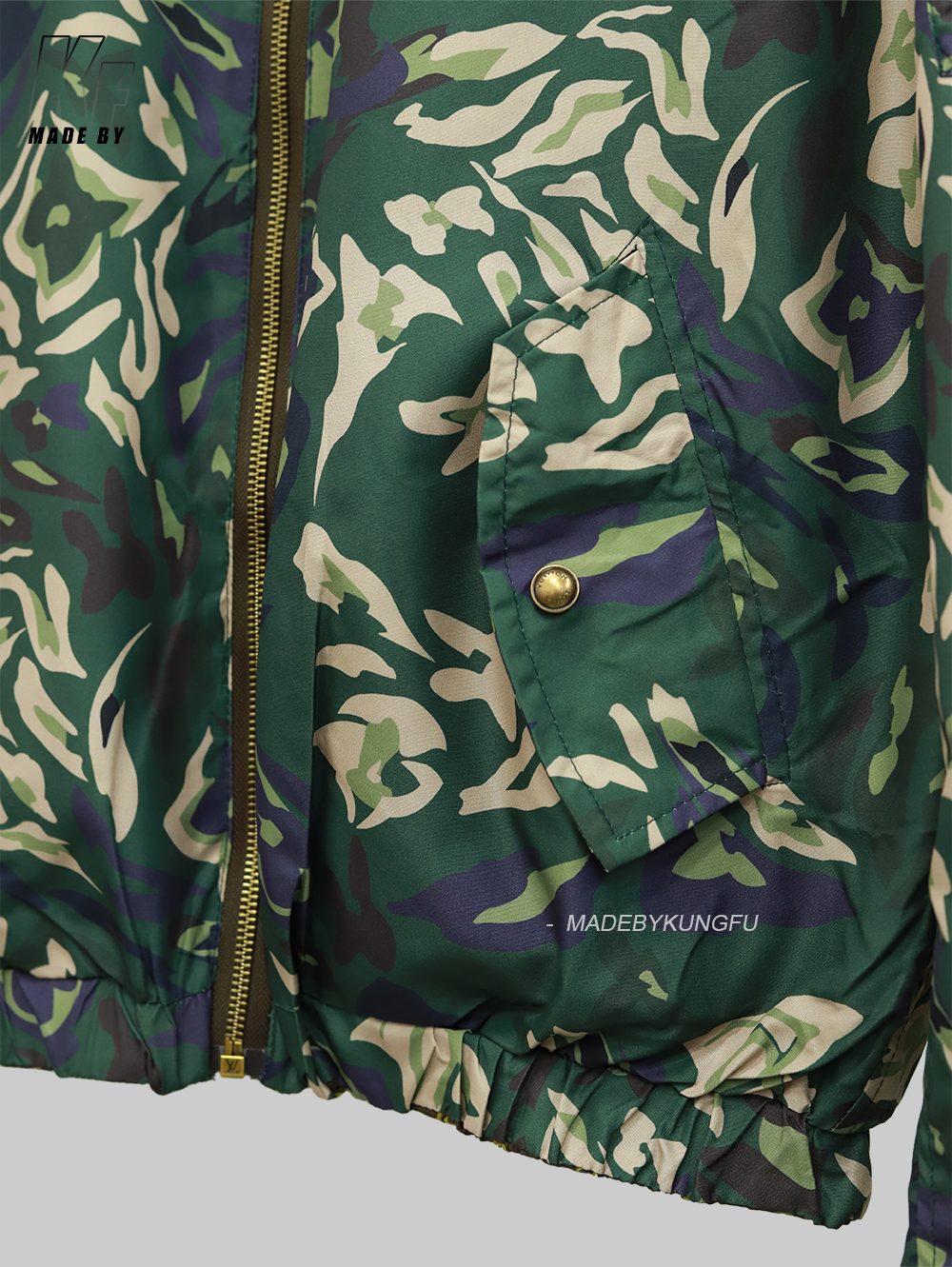 LV 迷彩两面穿小风衣 迷彩-金色