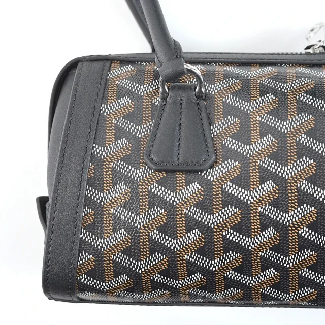 Item ID 9027 GOYARD Bonbonniere Classic Monogram Canvas & Cowhide Leather Baguette Shoulder Bag