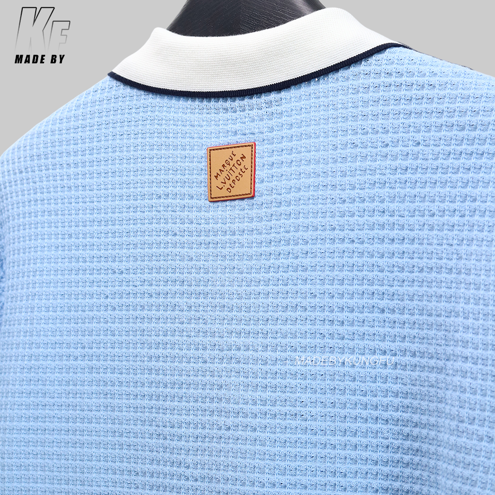 1V waffle knit shirt