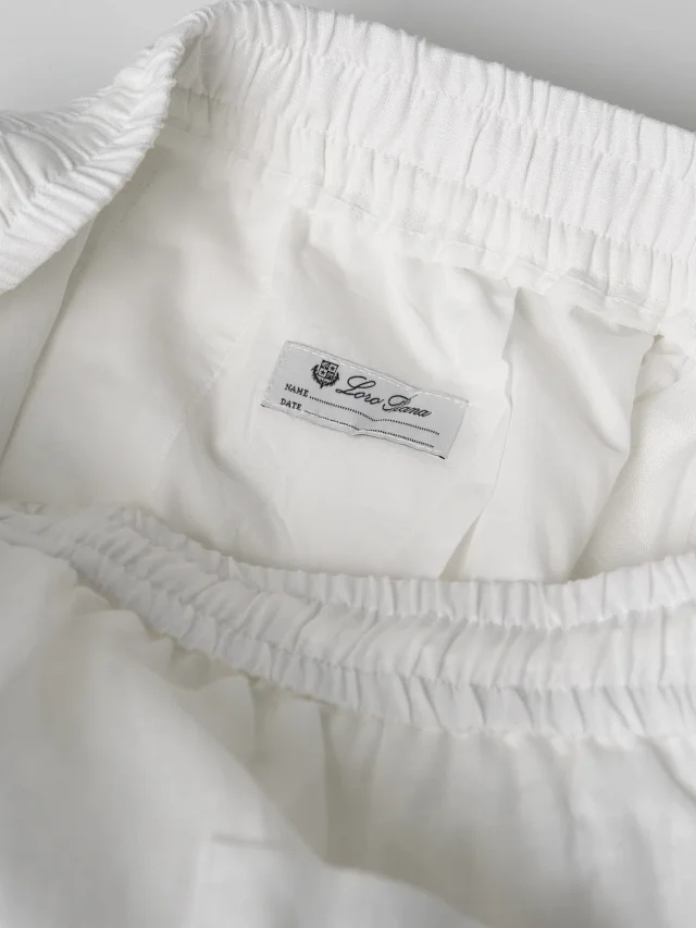 Item ID 9094 Loro 100% Natural Linen New Customized Hardware Solid Color Breathable Linen Four hole Button Casual Pants