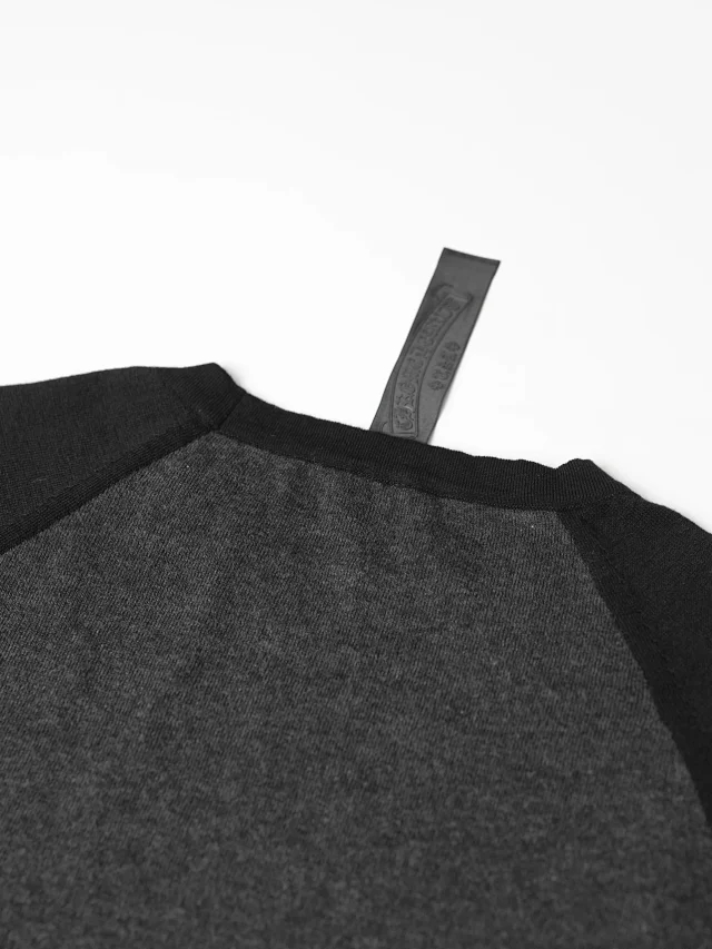 Item ID 9110 CH Lambskin side label, knitted long-sleeved T-shirt, CH 52-count ultra-fine mulberry silk color-spun yarn, extra-long fixed dyeing, autumn knitted long-sleeved