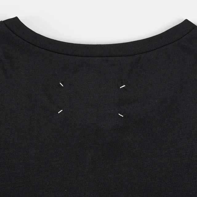 Item ID 9031 Margiela Reverse Embroidery Pattern Printed Straight Sleeve T BlackWhite