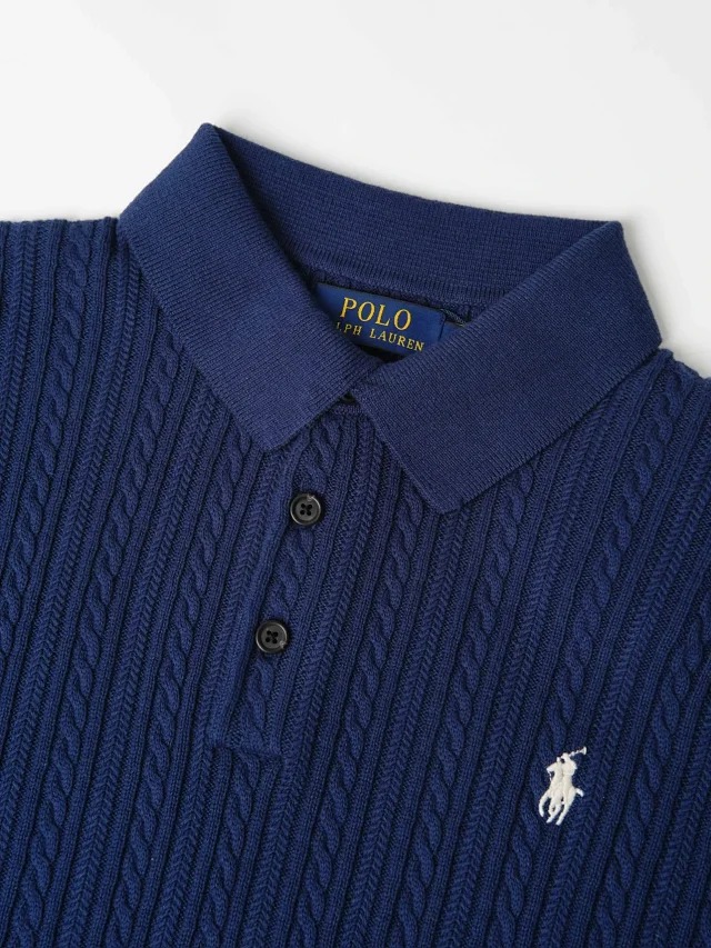 Item ID 9030 Ralph Fried Dough Twists Knitted Embroidered Pony Short Sleeve Pullover Polo Shirt Standard Edition Men's and Women's