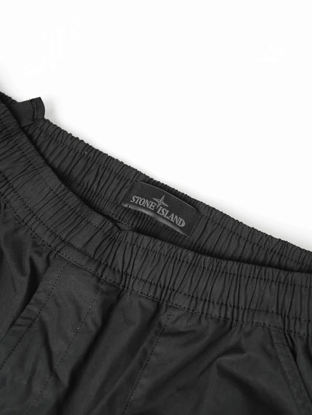 Item ID 9074 SI black logo 50 double stranded combed cotton workwear shorts