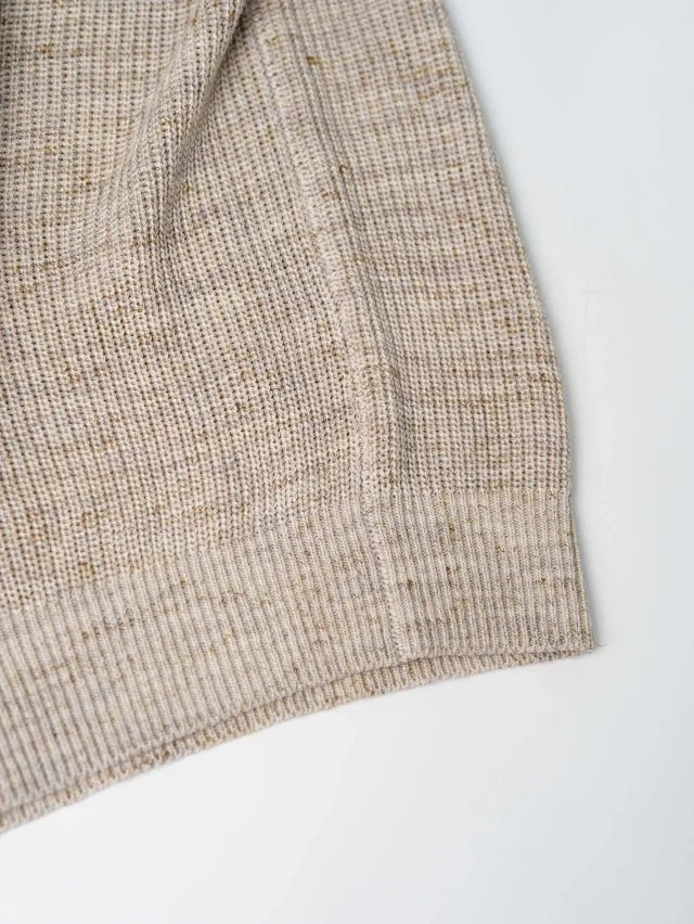 Item ID 9076 BC Natural Beimu Button Ribbed Knitted Collar Cotton Top Polo Shirt