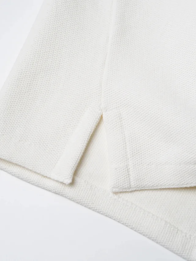 Item ID 9089 LR Poluoge Flat Machine Weaving Method Cotton Solid Color Pony Embroidery Short Sleeve Cardigan Knitted Standard Edition
