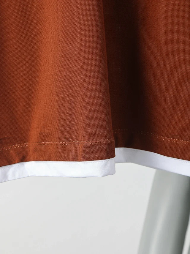 Item ID 9050 PRA pure cotton fake two-piece polo shirt with new color scheme, chest patch with triangular logo