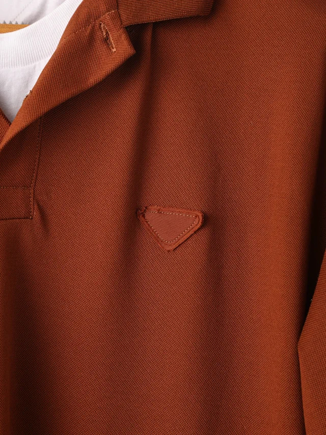 Item ID 9050 PRA pure cotton fake two-piece polo shirt with new color scheme, chest patch with triangular logo