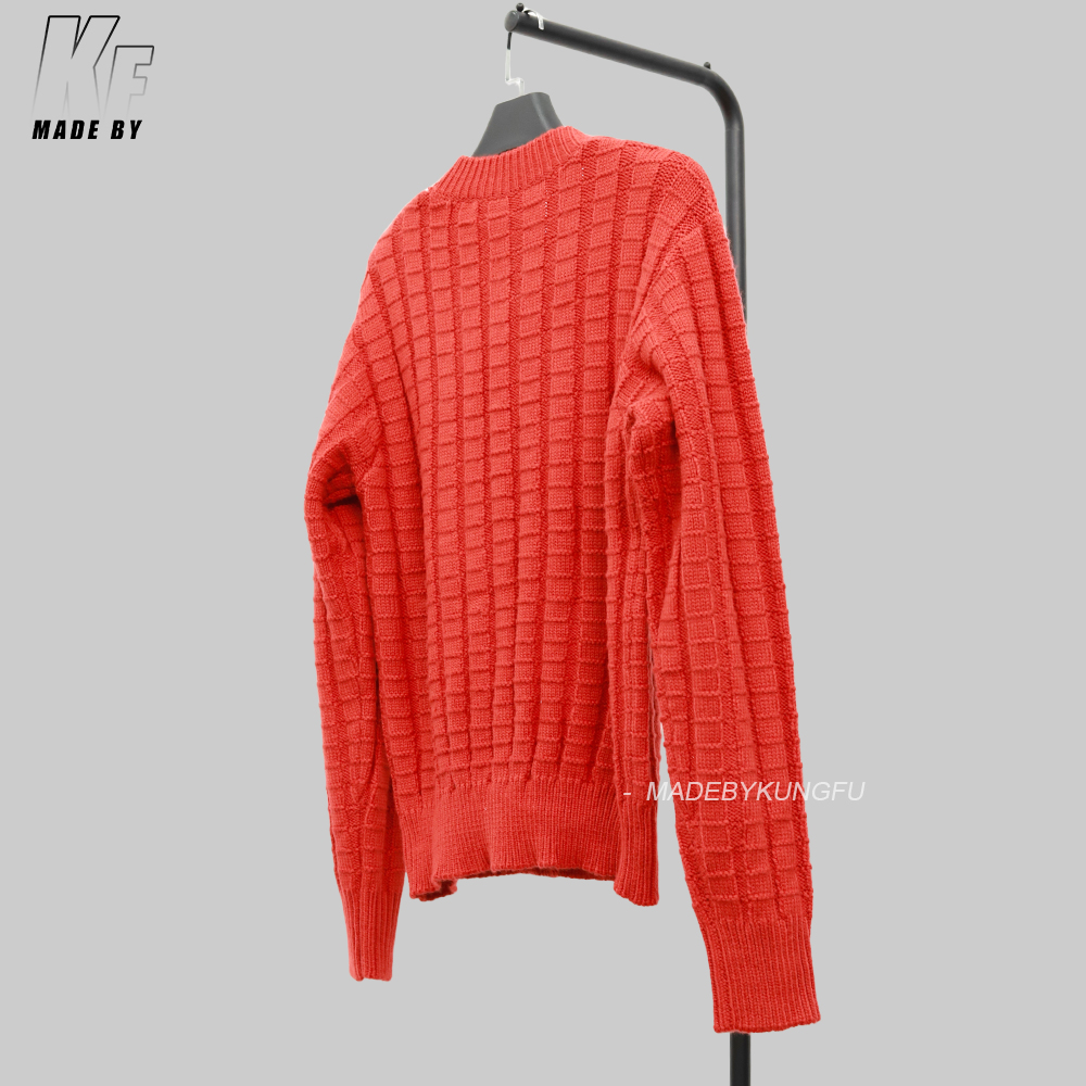 Moncler方块圆领毛衣 红色