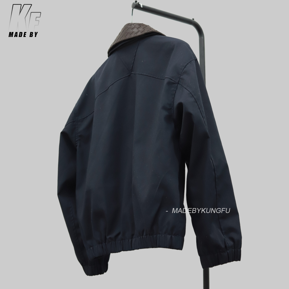 BV woven leather collar jacket