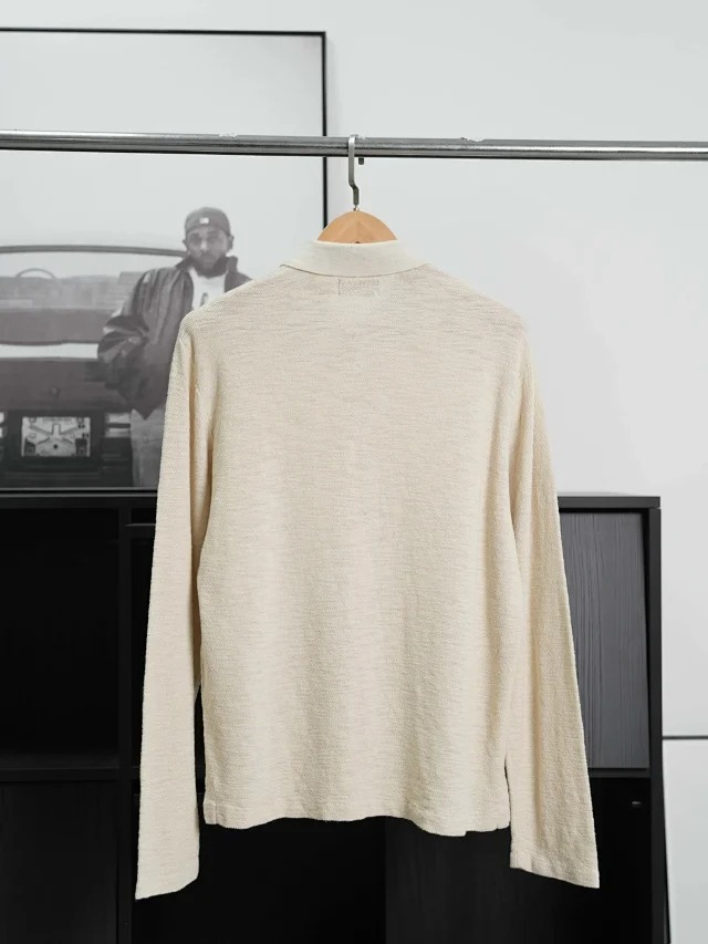 RL Solid color lapel single breasted long sleeved shirt