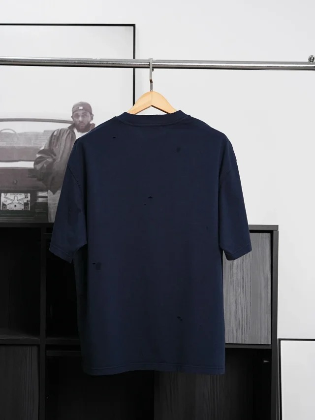 Item ID 9011 Acne FW25 logo printed distressed short sleeved shirt